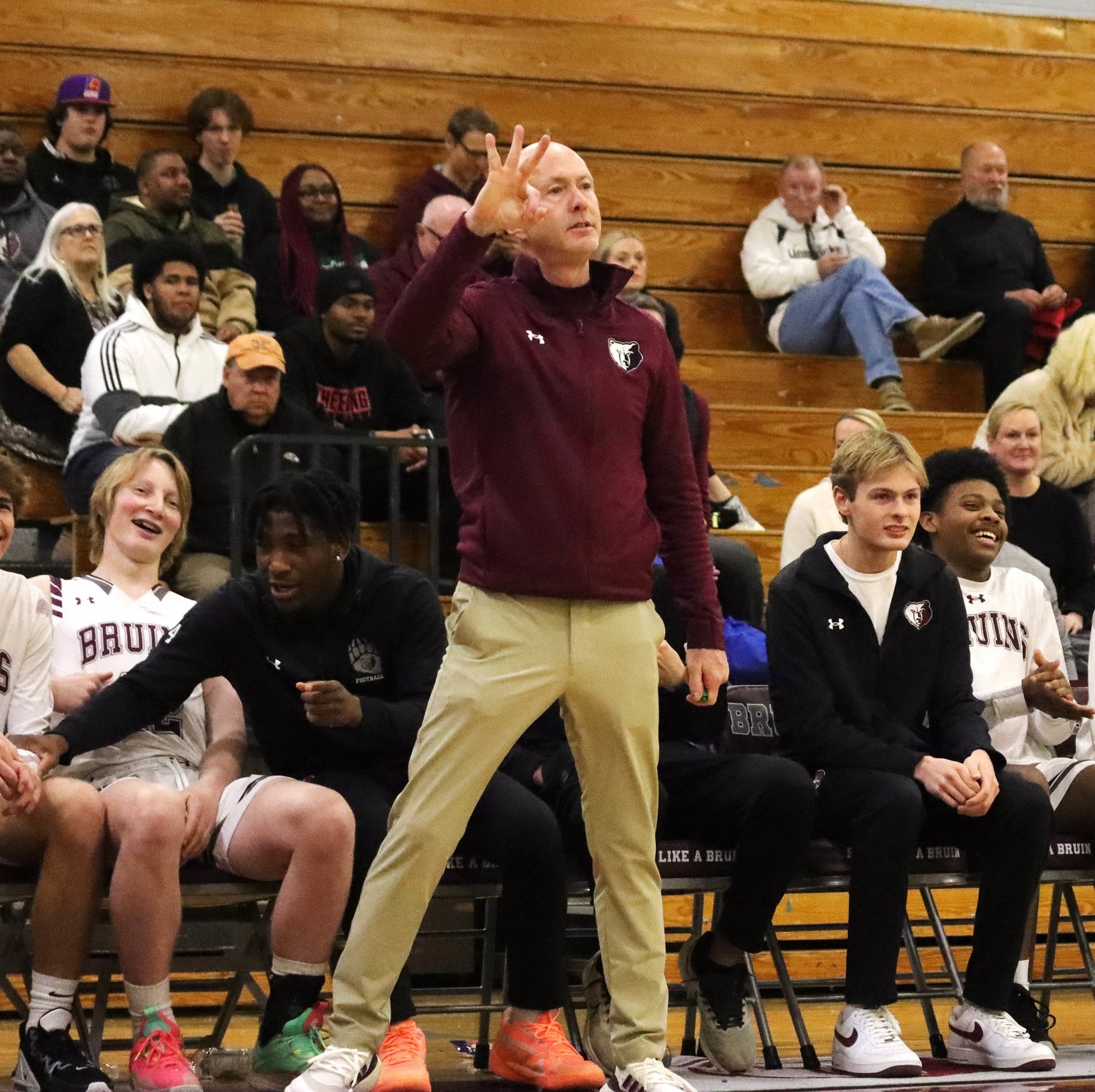 Broadneck boys basketball head coach John Williams had his players employ a man-to-man defense in the second half.