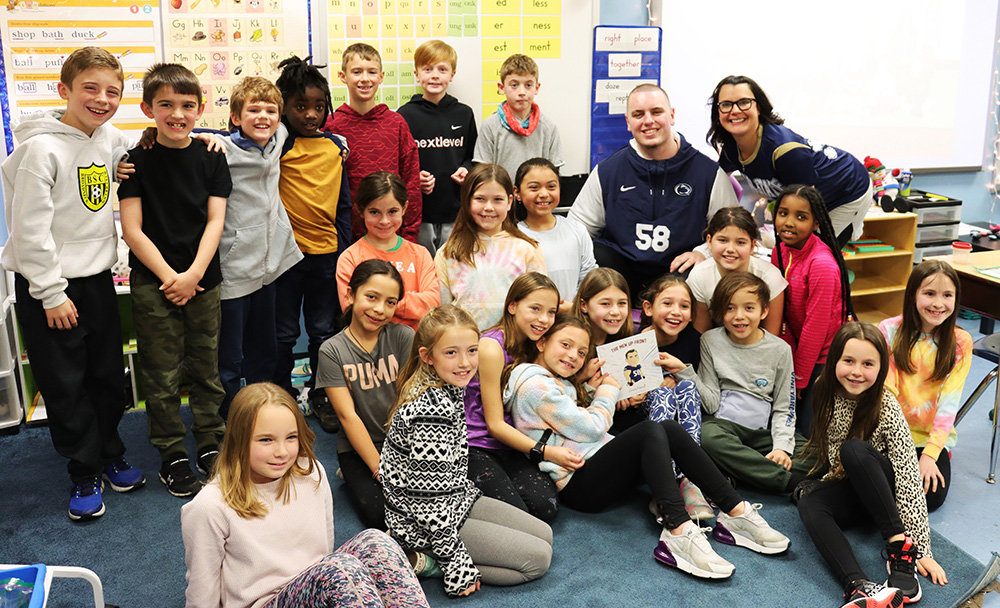 Landon Tengwall spoke to Broadneck Elementary students in the first, fourth and fifth grades.