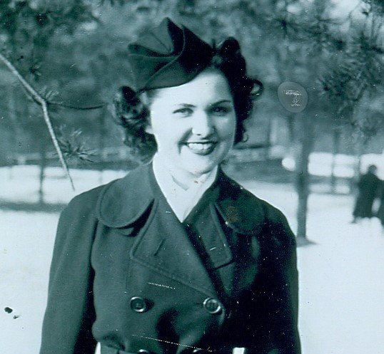 Mikki Carpenter was photographed in her World War II Navy uniform.