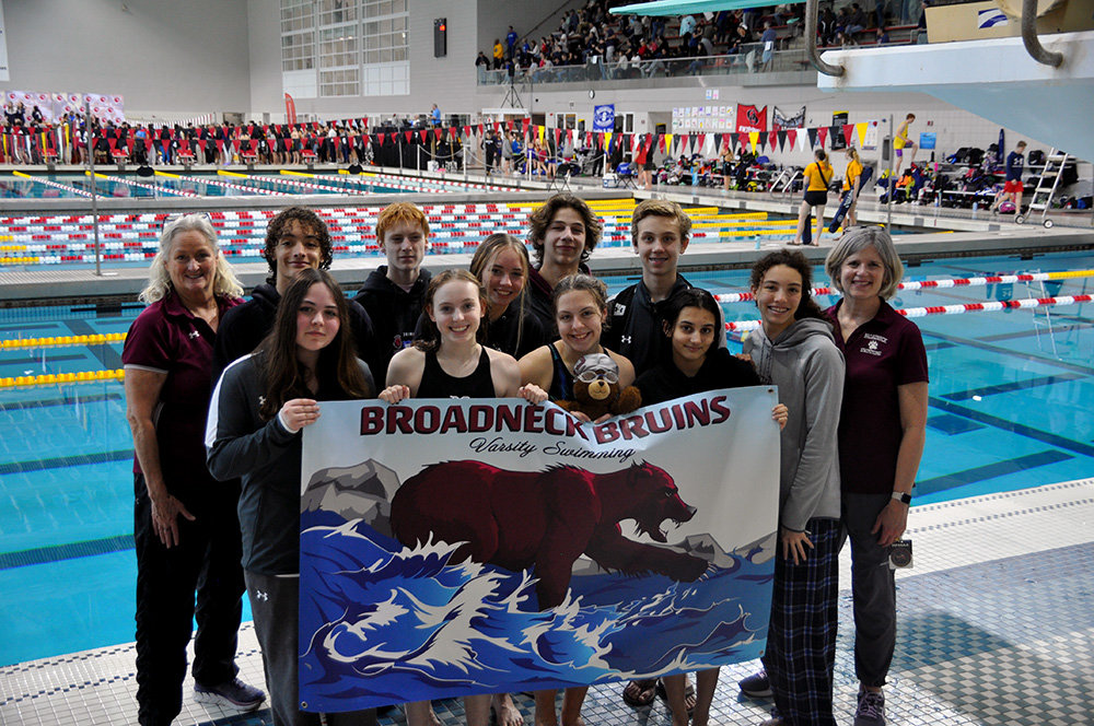 Broadneck High School swimmers posed following the state championship meet held last month.