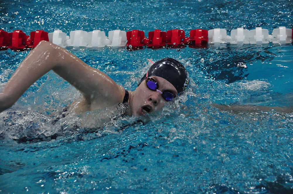 Severna Park’s Emma Turk completed the final leg of the 200-yard individual medley during last month’s Maryland high school swimming and diving state championships at the University of Maryland.
