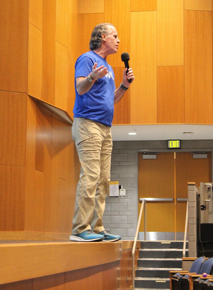Motivational speaker David Flood teaches teens through the telling of his own personal stories about his family. He came to Severna Park High School on March 20.