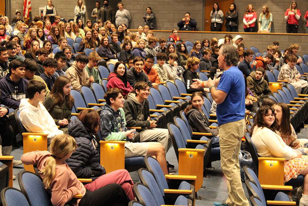 David Flood told Severna Park High School students and staff members about the three main traits he believes are important to have for others: dignity, respect and kindness.