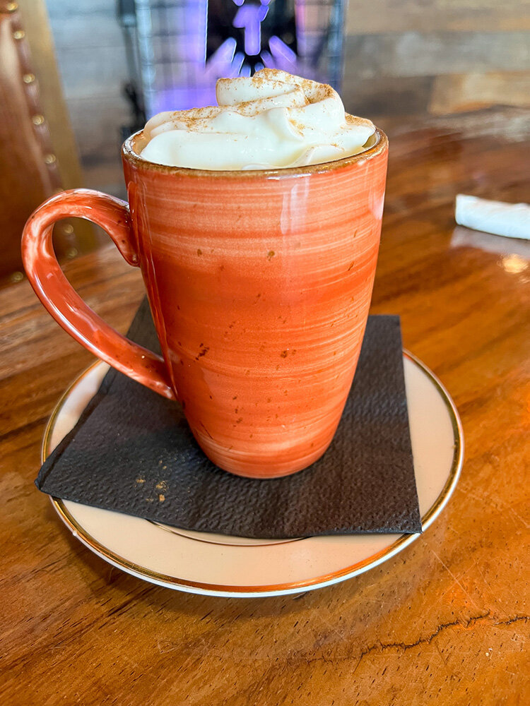 Señor Chile’s Mexican coffee comes with cinnamon, mezcal and cream.