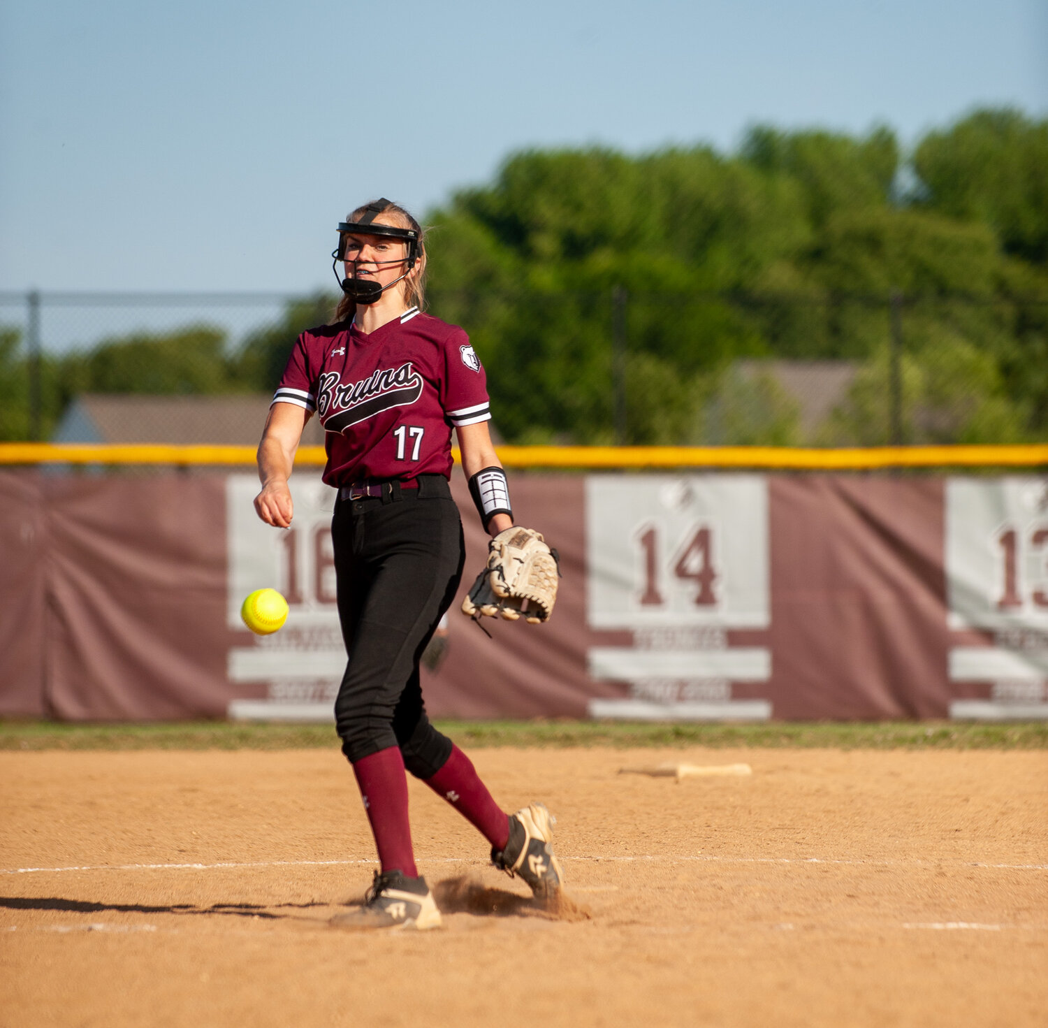 Hailey Adamson was both the starting pitcher and the game-winning bunt supplier.