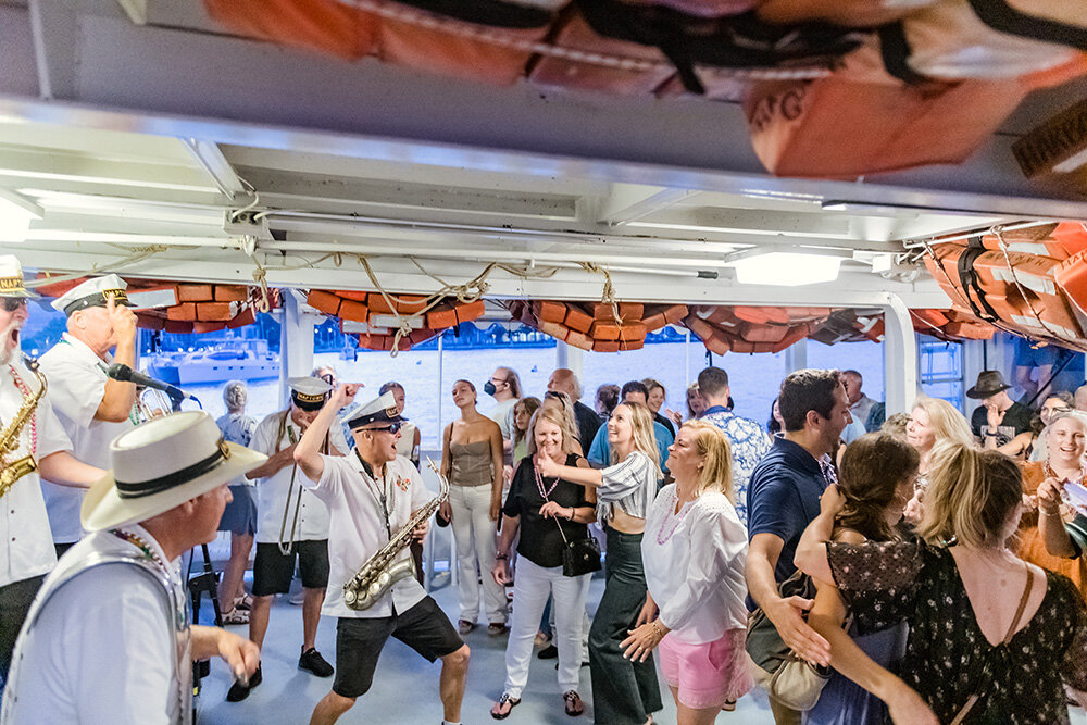 The Naptown Brass Band performed for a Watermark cruise aboard the Harbor Queen.