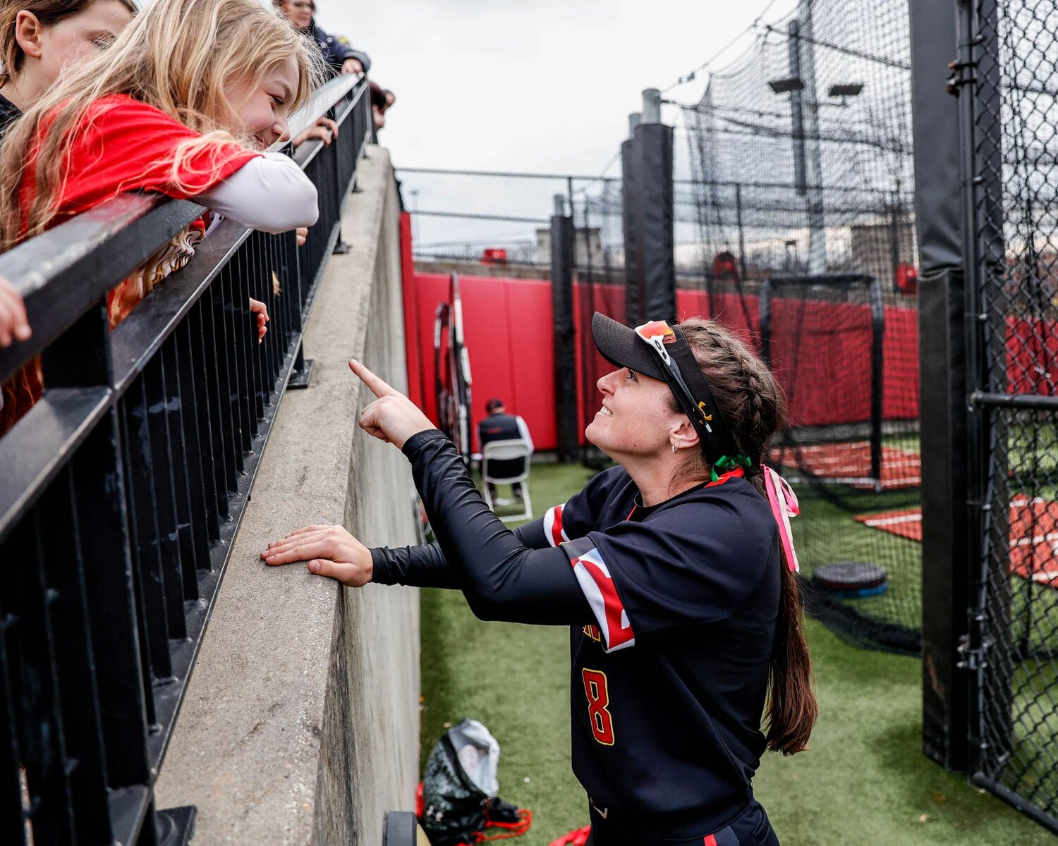 Campbell Kline enjoyed interacting with fans as a member of the University of Maryland softball team.