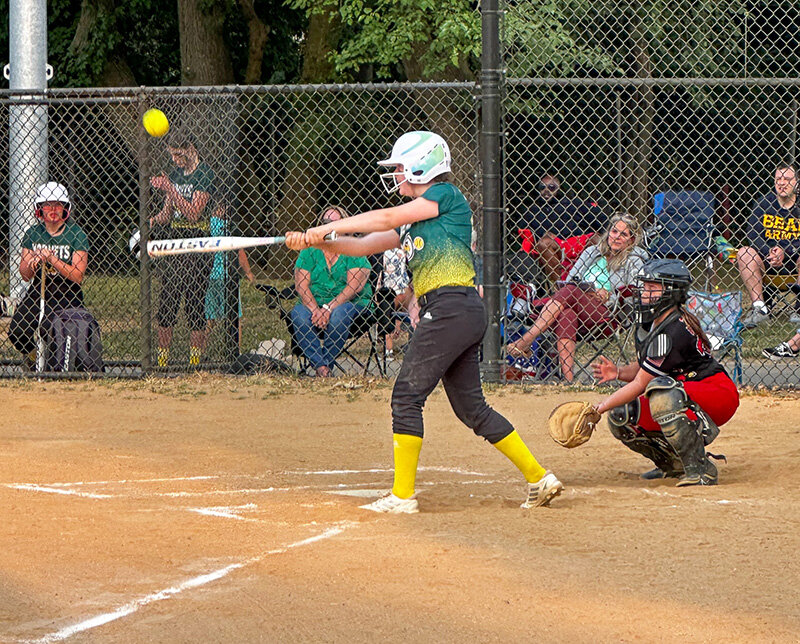 With timely hitting, the Green Hornets team overcame Crofton during a back-and-forth contest on June 9.