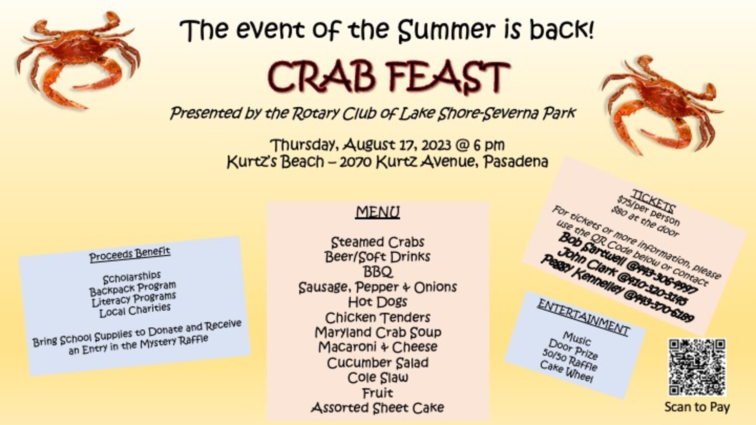 Rotary Club of Lake Shore - Severna Park Crab Feast | Severna Park