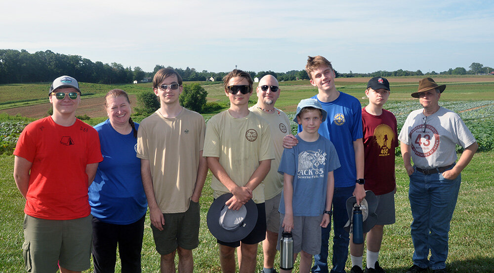 Troop 450 has been volunteering at First Fruits Farm for at least a decade.
