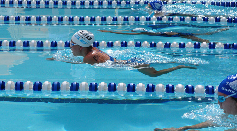 Chartridge’s Isabella Thanner led the pack during the girls 11-12 50-meter breaststroke event.