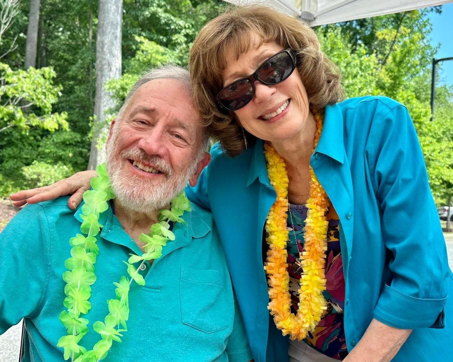 Spring Arbor residents Edward and Linda Roebuck enjoyed a luau event where caregivers in respite care had a chance to socialize with residents and have fun.