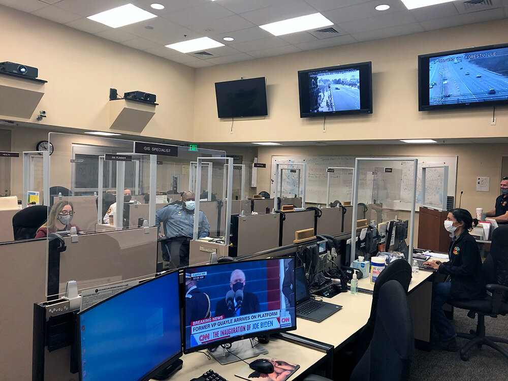 The Anne Arundel County Emergency Operations Center pictured during the 2021 presidential inauguration.