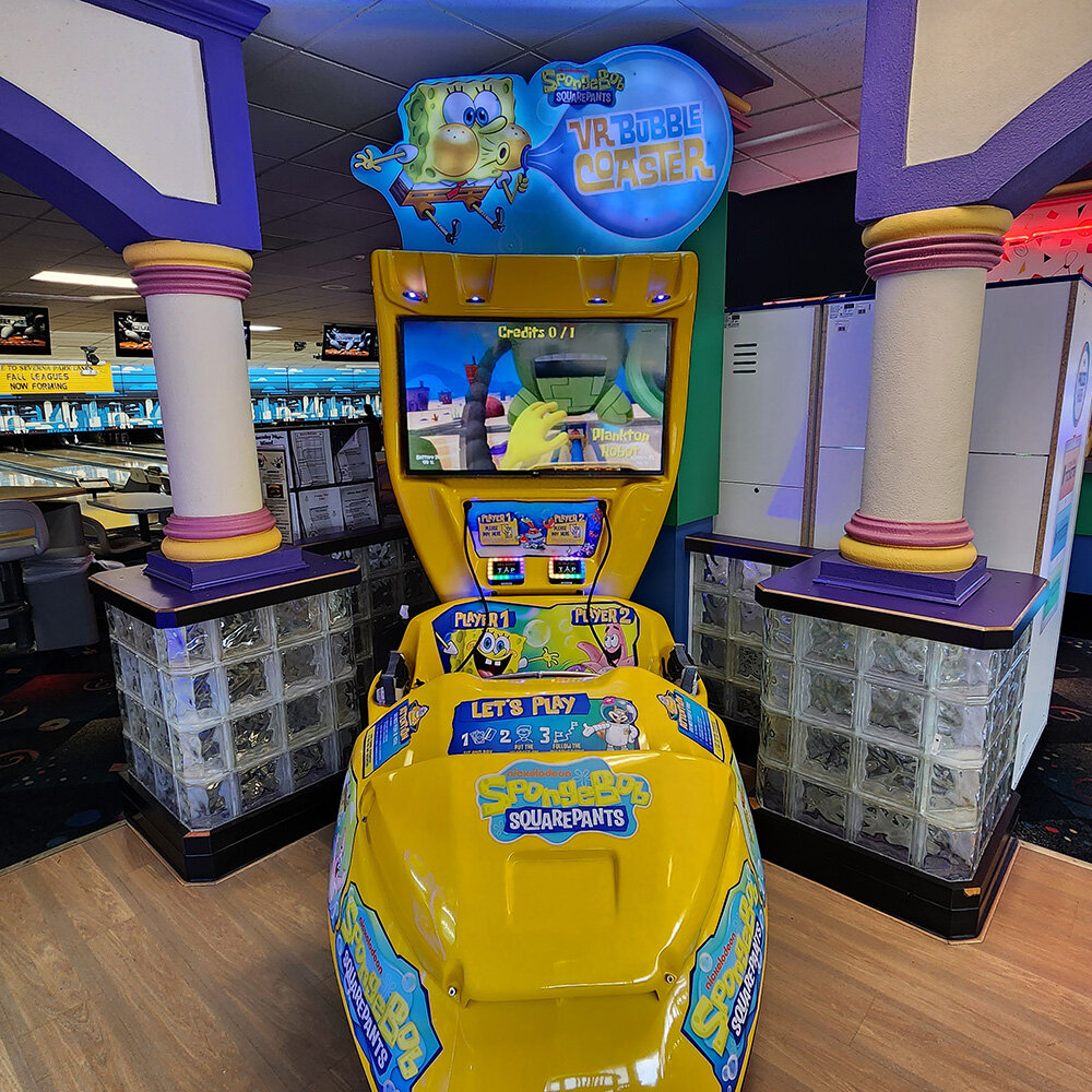 The improved arcade area featured a “SpongeBob SquarePants” virtual reality roller coaster.