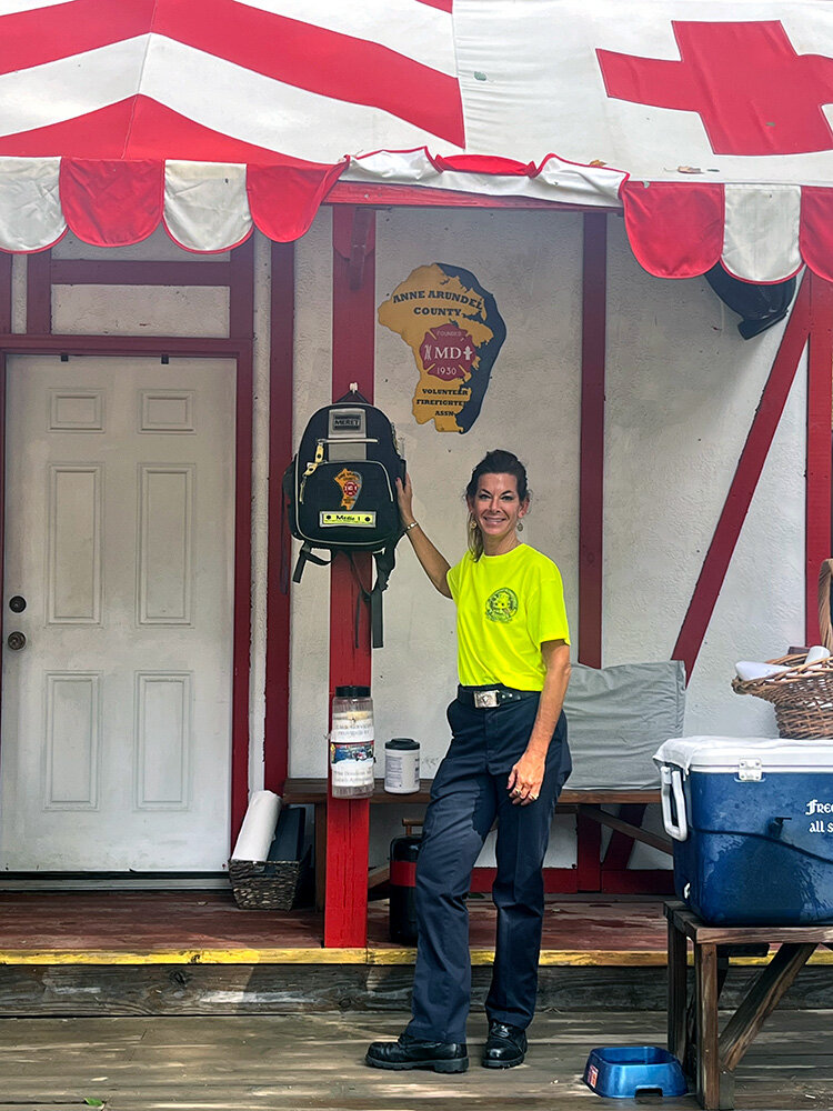 After stints in Prince George’s County and Pasadena, Alicia Blake-Hall came to the Arnold Volunteer Fire Department 15 years ago.