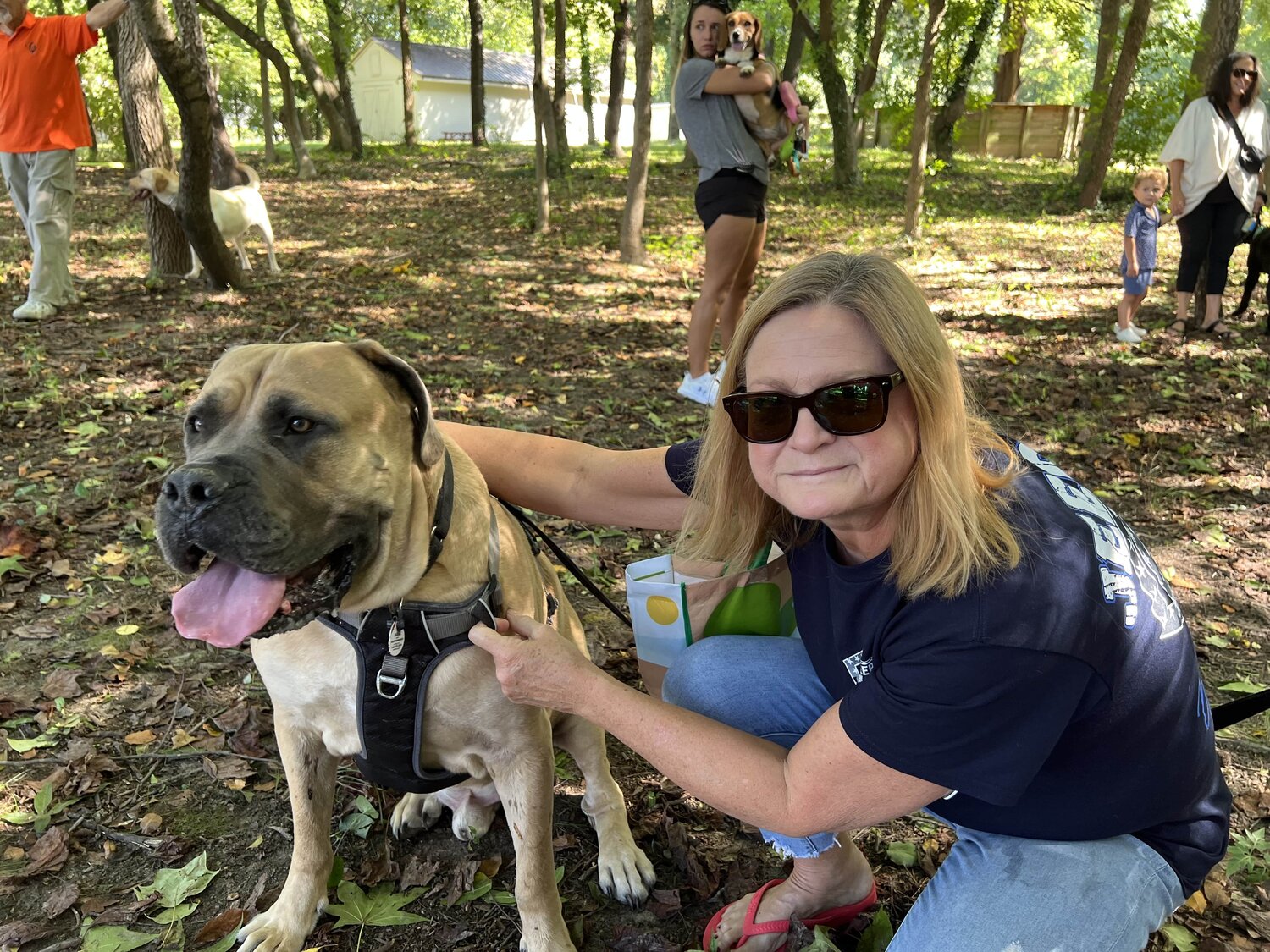 Hank, the South African Mastiff, required extra holy water to bless is 162-pound frame.