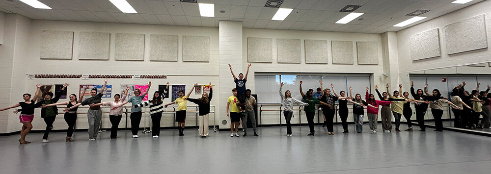 Cast members practiced their moves at a dance rehearsal for “The Addams Family.”