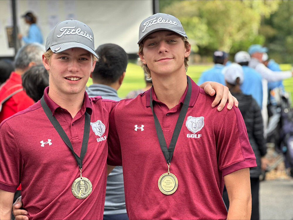 Ben Coe (left) tied for third at the District V championships with 76 strokes, while James Smack (right) finished tied for ninth with 78.