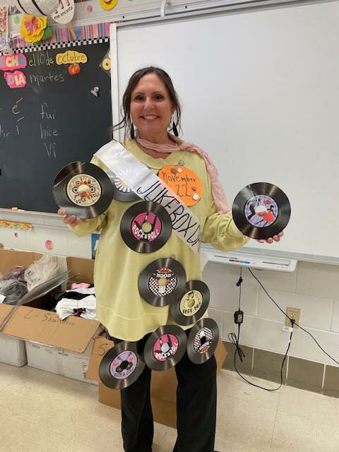 Spanish teacher Jennifer Kerdock was excited to participate in Decades Day.