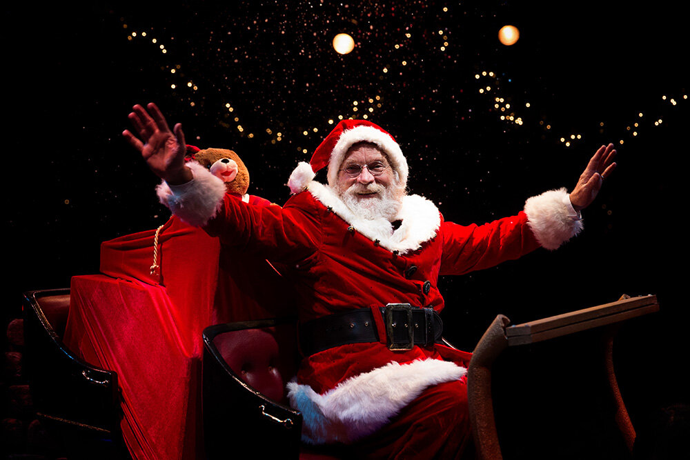 Robert Biedermann plays Santa Claus in “Miracle on 34th Street,” which is playing now through January at Toby’s Dinner Theatre.