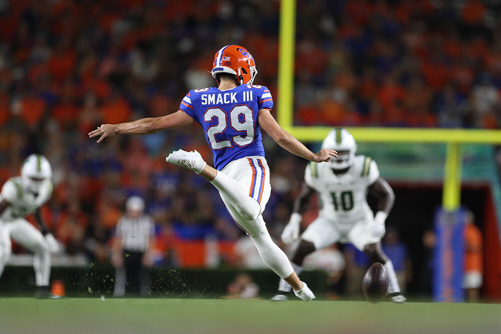 As a sophomore at Florida, Trey Smack made 17 of 21 field goal attempts and all 29 extra points.