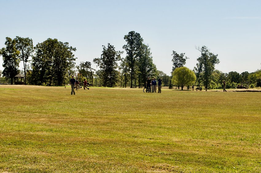 Agape students play in a baseball field near their group homes on the property Wednesday, Sept. 28.