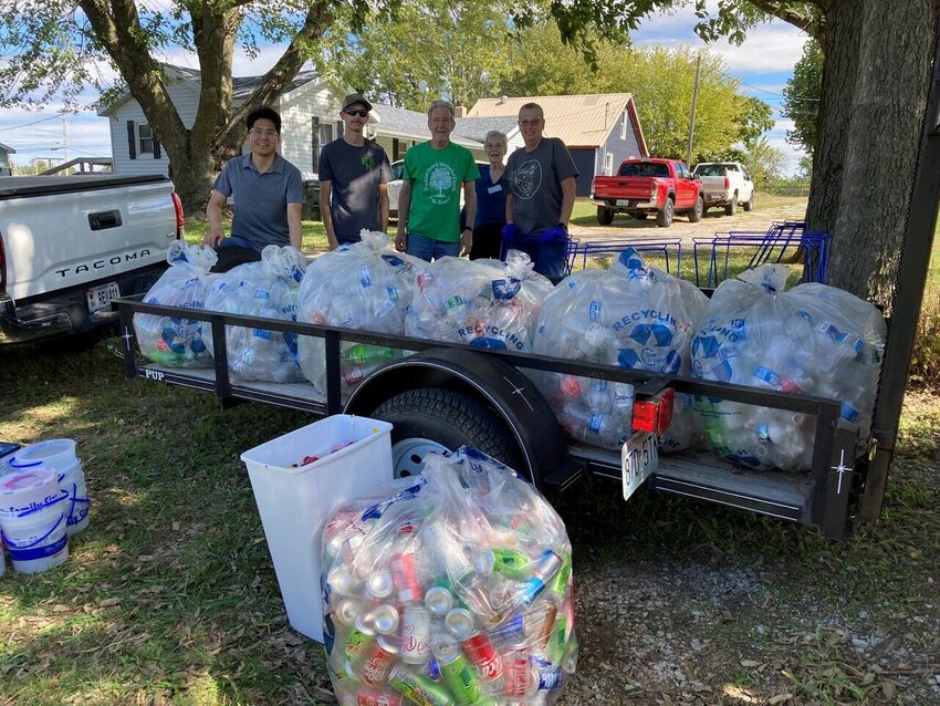 Sorting and de-capping volunteers: Pastor Daniel Na, TJ Elkins, Mitch Ross, Dodie Parkhurst, and Pam Elkins.