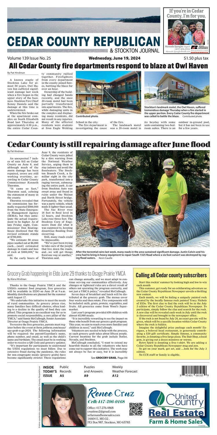 Wednesday, June 19, 2024 | Cedar County Republican